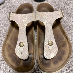 Birkenstocks ivory snakeskin size 36